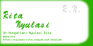 rita nyulasi business card